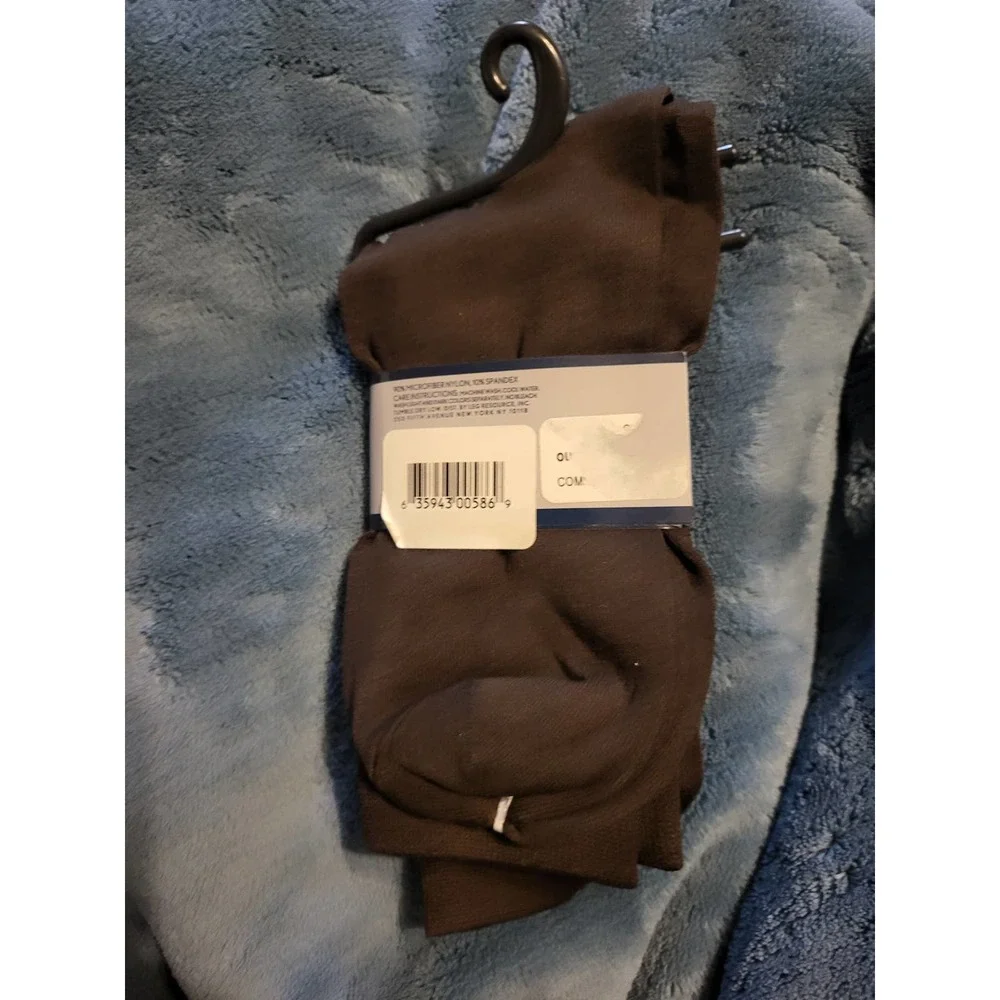 Anne Klein 2 pack Chocolate Brown Microfiber Socks - 9-11 - Picture 2 of 2